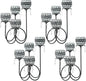 4 Arms Crystal Candelabra Tealight Holder - Tall 15.7 Inch Elegant Centerpiece with Crystal Pendant Bowls & Artistic Metal Stand for Wedding, Dining Table, Home Decor (4, Black)
