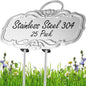 Updated Metal Plant Labels for Garden, 25 Pack Stainless Steel DIY Plant Markers Waterproof for Flowers, Vegetables, Seedlings
