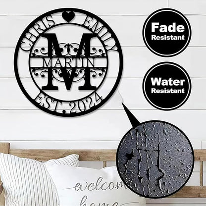 Personalized Metal Name Signs, Split Letter Monogram Wall Decor, Custom Last Name Sign, Family Name Sign for Outdoor, Personalized Wedding Gift, Garden Decor, Metal Wall Art, Housewarming Gift