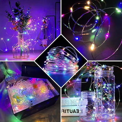 12 Pack Rainbow Fairy Lights 7Ft 20 LED Twinkle String Lights 3 Modes Battery Operated Waterproof Firefly Starry for Mason Jar Party Wedding Christmas Valentines Day Table Centerpieces