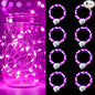 pozzolanas 8 Pack Pink Battery Operated String Lights - 7ft Waterproof Fairy Lights with 20 LEDs for Home, Mason Jar, Party, Wedding, Halloween, Christmas Decorations