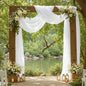 1 Panel Wedding Arch Draping Fabric White Sheer Backdrop Curtain Arch Drape for Wedding Ceremony Reception,Bridal Shower Party Decorations 28" X 19ft