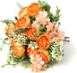 Artificial Flowers Fake Peony Silk Mini Plastic Bridal Flowers for DIY Wedding Bouquets Home Decorations 4 Packs(Orange)