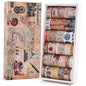 34 Rolls Vintage Washi Tape Set,Letter Map Stamp Stripe Literature Art Writable Aesthetic Washy Decorative Tapes for Scrapbooking, Junk Journal Supplies, Bullet Journaling 5-50mm Wide (3m Long)/Roll