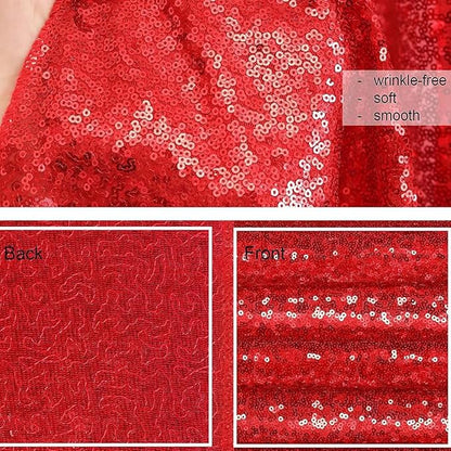 Glitter Party Backdrop Curtain Red - Sequin 10ft x 10ft Background Drapes for Valentines Day Christmas Birthday