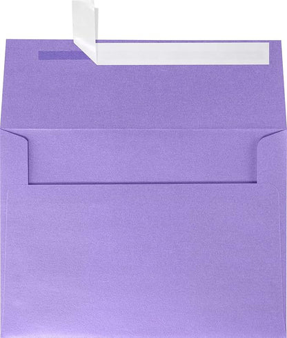 LUXPaper A7 Invitation Envelopes | Peel & Press | 5 1/4" x 7 1/4" | Amethyst Metallic | 80lb. Text | 50 Qty