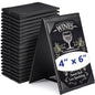 Gerrii Leatherette Table Tents Black PU Leather Menu Covers Bulk Double Sided Frame Sign Holders 2 Side Drink Dessert Menu Folders for Restaurant Coffee Cafe Bar Wedding Supplies(30 Pack,4 x 6 Inch)