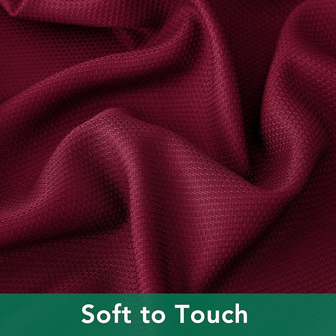 Biscaynebay Textured Fabric Christmas Round Table Cloth 90", Burgundy Water Resistant Washable Folding Table Cloths for Dining, Kitchen, Wedding & Parties Machine Washable