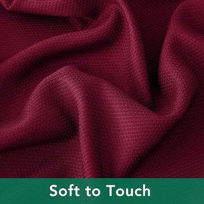 Biscaynebay Textured Fabric Christmas Rectangle Table Cloth 52x70 Inches, Burgundy Water Resistant Tablecloths for Dining, Kitchen, Wedding, Parties etc. Machine Washable