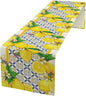 Lemon Table Runner,Spring Summer Seasonal Yellow Blue Table Runner for Kitchen Dining Table Home Party Decoration 13x36 Inch