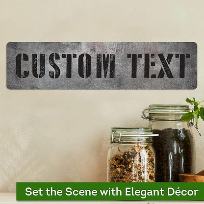 Custom Sign, Custom Street Sign, 11 Font Colors, 13 Font Styles, 4 Hole Options, 22 Sizes, 3x12 Inches, Ideal Christmas Gift, Rust Free DiBound, Fade Resistant, Made in USA by My Sign Center (Grunge