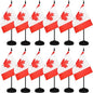 12 Pack Canada Desk Flags Set, Canadian Small Mini Table Office Flags With 12" Solid Black Pole, Black Base and Spear Top, Miniature Desktop Flag, Home Decoration, Office Decoration, Festival