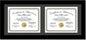 Creative Picture Frames 10X24Bk-B Black Horizontal Double Diploma Frame With 2 Opening Black Mat, Holds 2-8.5 By 11-Inch Documents With Wall Hanger