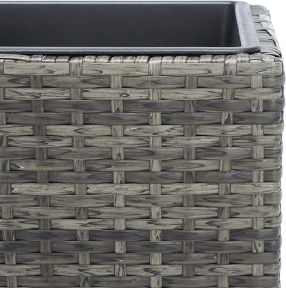SAFAVIEH Outdoor Collection Rita Grey/Brown Woven Rectangular Flower Rack