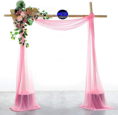 MDS Halloween Chiffon Draping Fabric - 2 Panel, 30" Wide x 40ft Long - Sheer Spooky Arbor & Canopy Drapery for Haunted House Backdrops, Party Ceilings, DIY Costumes & Themed Events - Coral
