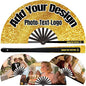 Custom Fans with Your Photo/Text - Personalized Folding Hand Fan for Line Dancing, Weddings, Parties | Decorative Gift for Women, Church Events & Dance Performances (200, 13 Inch)