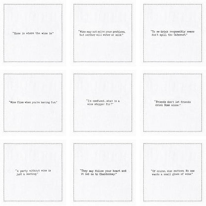 Five Star Napkins Wine Quotes, White Cotton Cocktail Napkins, Beverage Napkins, Bar Napkins, Cloth Napkins, Party Napkins, Events, Holidays, Weddings, Birthdays, Disposable, 4.5" x 4.5"- (50x)