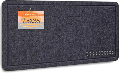 Bulletin Board, 35 x 17 1/2 inches Felt Board - Decorative Pin Board, Cork Board Alternative for Wall, Foldable Picture Board Self-Adhesive Vision Board Prayer Board with 20 Pushpins Dark Gray