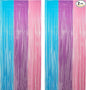 Blue Purple Pink Tinsel Backdrop - GREATRIL Pastel Foil Fringe Curtain Streamers for Pony Theme Birthdays Mermaid Shower Unicorn Girls Party Decorations 2 Packs