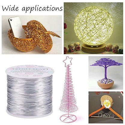 BENECREAT 20 Gauge 770FT Aluminum Wire Anodized Jewelry Craft Making Beading Floral Colored Aluminum Craft Wire - Green