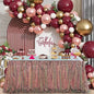 QueenDream Sparkly Sequin Tablecloth - Black GoldTable Cloth 50x80 Inches Rectangle Table Overlay Fabric for Birthday Parties Baby Shower Decoration