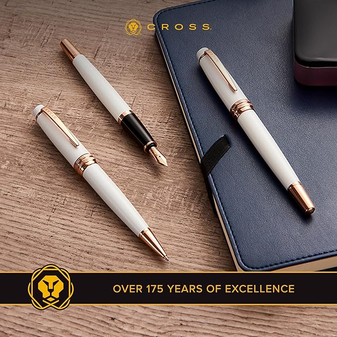 Cross Bailey Refillable Rollerball Pen Presented in a Premium Gift Box - Medium Point, Black Ink, Black