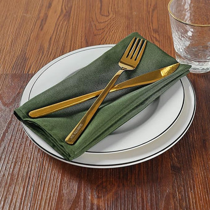 Cloth Napkins 20x20 inch Washable Polyester Dinner Napkins Soft Table Napkins for Wedding Party Dining Banquet(Willow,25PCS)