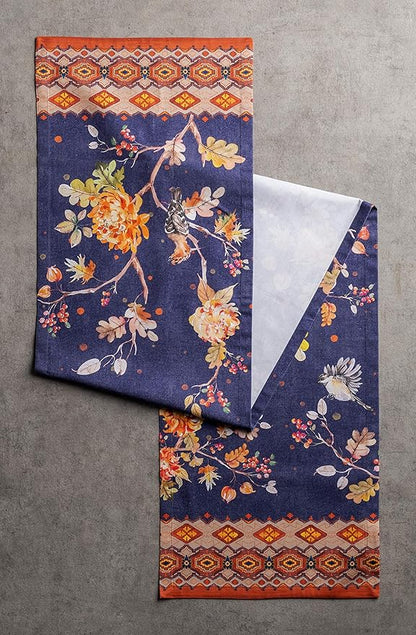 Maison d' Hermine Table Runner 100% Cotton Single Layer Table Runners 36 inches Long for Thanksgiving Christmas Decorations Home Kitchen Dining Party Wedding (Kelim - Infinity, 14.5" x 36")