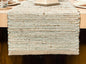 Chardin home Natural Jute Table Runner 13x90 Inch – Vintage Boho Rustic Table Decor – Handwoven Table Runner in Natural Jute and Sage Green-White – Farmhouse Dining or Console Table Accent
