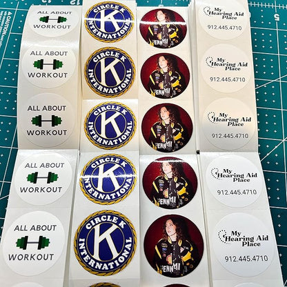 150 Custom Circle/Square BOPP Roll Labels- Personalized Stickers for Business Logo, Party, Wedding Favor, Baby Shower-Any Design Text + Image, Matte/Gloss Finish (2.5 Inch Square)