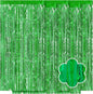 5 Pack Green Foil Curtain Backdrop 3.2ft x 9.8ft Metallic Tinsel Foil Fringe Curtains Streamer Photo Booth Backdrop for Birthday Party Engagement Bachelorette Party Decorations (Green)