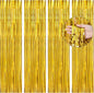BTSD-home Gold Foil Fringe Curtain, Metallic Photo Booth Backdrop Tinsel Door Curtains for Wedding Birthday Bridal Shower Baby Shower Bachelorette Christmas Party Decorations(4 Pack, 8ft x 3ft)