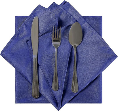 Cloth Napkins 17x17 inch Washable Polyester Dinner Napkins Soft Table Napkins for Wedding Party Dining Banquet(Royal Blue,12PCS)