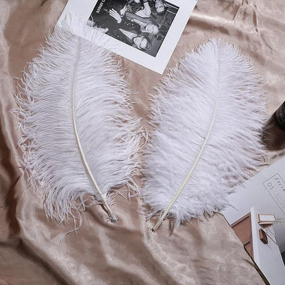 Larryhot White Large Ostrich Feathers - 16-18 inch 10pcs Feathers for Vase,Wedding Party Centerpieces and Home Decorations (White)