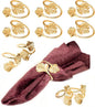Decorative Gold Napkin Rings Set of 10 - Ginkgo Leaf Lightweight Metal Napkin Holders for Wedding Party Holiday Banquet Christmas Dinner Delicate Serviette Buckles Decor - CLEENTABLE
