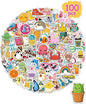 Sticker for Water Bottles, 100 Pcs/Pack Cute Vinyl Waterproof Vsco Laptop Stickers for School Students Gifts Classroom Teachers Prizes Stickers for Kids Teens Girls