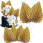 Gyufise 6Pcs Paper Palm Fan Cake Toppers Palm Spear Leaves Fan Cupcake Toppers Cake Insert Decorations Craft DIY Cake Bakeware Decoration for Birthday Party Wedding Party Decor Supplies Light Gold