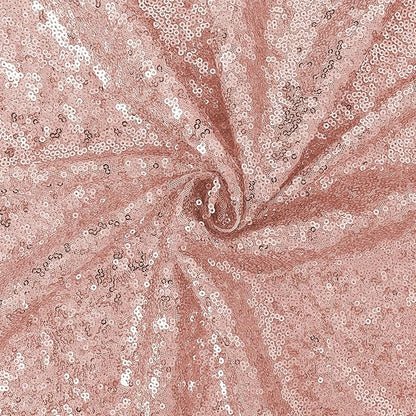 OQSQ Rosegold Sequin Tablecloth 50x80 inch, Glitter Drape Table Cloth, Sparkle Sequence Table Overlays for Thanksgiving Day Wedding Birthday Party Baby Bridal Shower