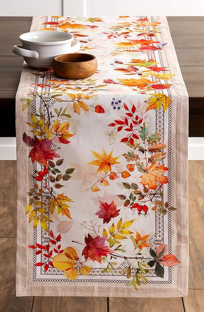 Maison d' Hermine Table Runner 100% Cotton Single Layer Table Runners 48 inches Long for Thanksgiving Christmas Decorations Home Kitchen Dining Party Wedding (Amarante, 14.5" x 48")