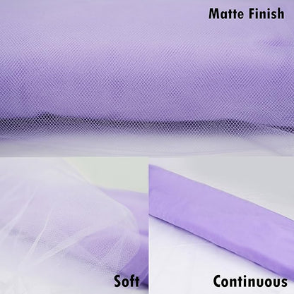 Craft And Party, Lavender Fabric Tulle Roll 54 Inch by 40 Yards (120 ft) Fabric Tulle Bolt for DIY Tutu Skirt, Wedding and Decoration (Lavender)