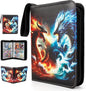 Premium Exo-Tec 4-Pocket Trading Card Binder - 400 Side Loading Pockets for TCG, Board Games & Collectibles - Durable Water-Resistant Card Album with Secure Zip Closure