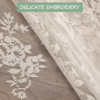 Jayla White Lace Tablecloth for Rectangular Tables, Vintage Style Wedding Table Cloths for Reception, Baby Shower, Birthday Party, Formal Dining, Dinner Parties 60 X 102 Inches