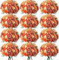 Tigeen Artificial Flowers Artificial Peonies Silk Flowers Faux Peony Fake Peony Silk Hydrangea Bouquet for Wedding Table Centerpiece Floral Vase Decor (Bright Orange,12 Bundles)