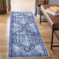 Bloom Rugs Washable Non-Slip 10 ft Runner - Blue/Ivory Traditional Runner for Entryway, Hallway, Bathroom, and Kitchen - Exact Size: 2.5' x 10'