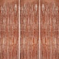3 Pack Foil Fringe Backdrop - Rose Gold Shiny Tinsel Curtains for Party Decoration/Photo Booth Props - 3.3x8.2 FT Metallic Foil Backdrop for Birthday, Wedding, Graduation, Christmas.