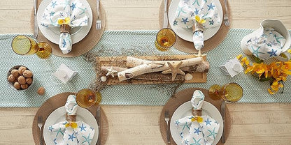 DII Woven Basic Tabletop Collection, Chevron Table Runner, 15x108, Aqua