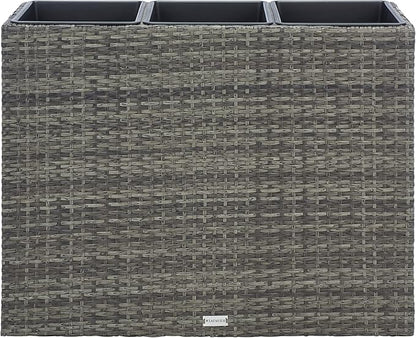 SAFAVIEH Outdoor Collection Rita Grey/Brown Woven Rectangular Flower Rack
