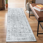 Bloom Rugs Washable Non-Slip 7 ft Runner - Gray/Charcoal Traditional Medallion Runner for Entryway, Hallway, Bathroom, and Kitchen - Exact Size: 2.5' x 7'