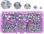 2-10mm Briolette Rondelle 810pcs Half Silver Crystal Glass Beads Faceted Shape Crystal Spacer Beads for Bracelet Necklace Decorative Hand Jewelry Making (2/4/6/8/10mm Half Silver)