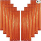 ShinyBeauty Sequin Backdrop, Orange Backdrop Curtains,8 Pieces 2FTx8FT Photo Backdrops,Sparkle Fabric, Glitter Drapery 16x8FT, Shimmer Curtain Panels for Party,Birthday,Halloween Decor Backgrounds
